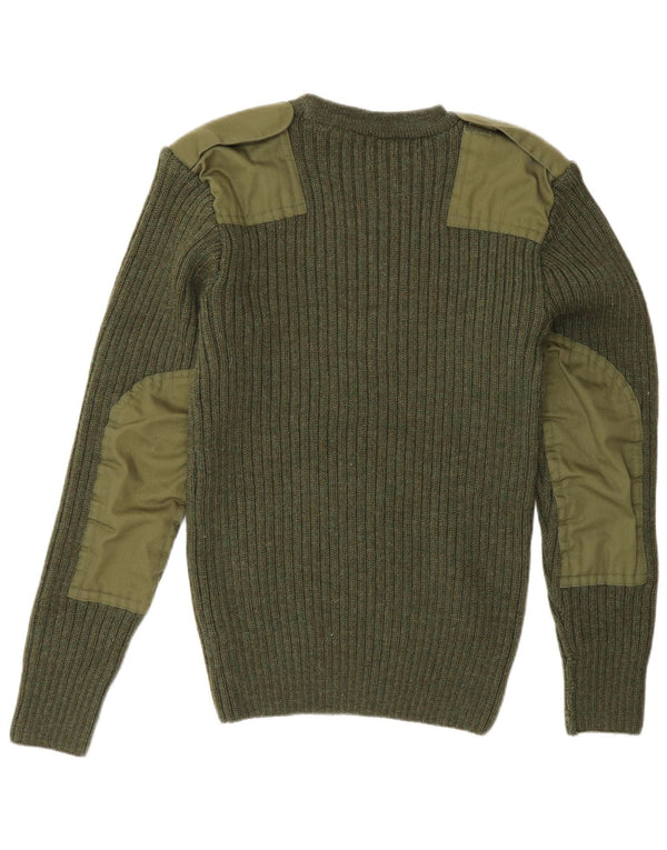 Vintage Herren Militär Pullover mit Rundhalsausschnitt UK 40 Medium Green Army