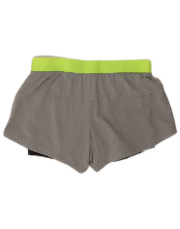 Nike Womens Dri Fit Sport Shorts Small Grey Colourblock Polyester Sports