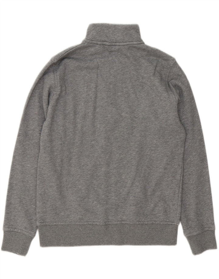 Gant Jungen-Sweatshirt mit Reißverschluss am Hals, 13–14 Jahre, graue Baumwolle