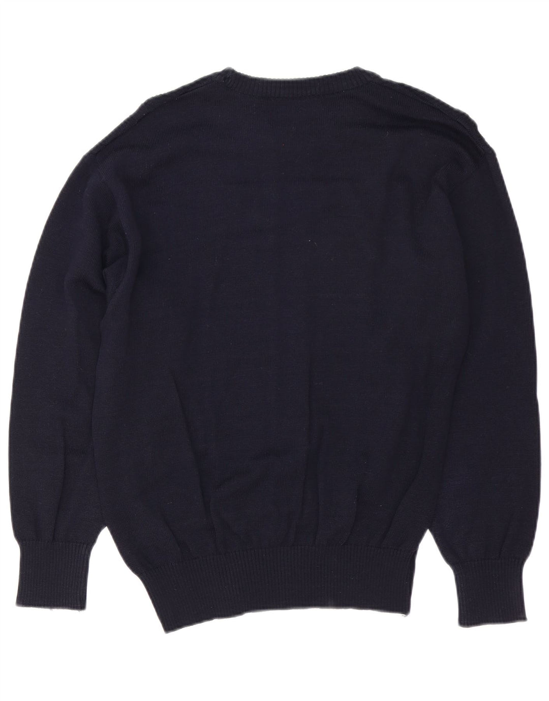 Breidhof Herren-Pullover mit Rundhalsausschnitt, IT 50, mittelmarineblaue Schurwolle