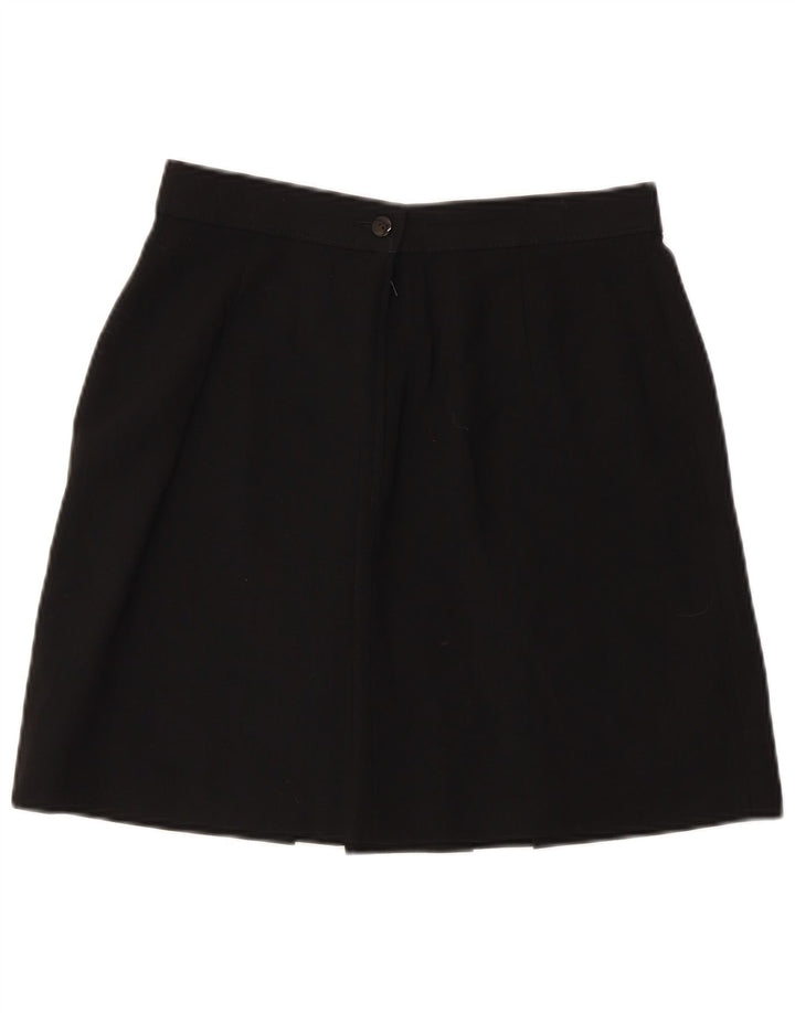 Vintage Damen Minirock IT 44 Medium W28 Schwarze Schurwolle