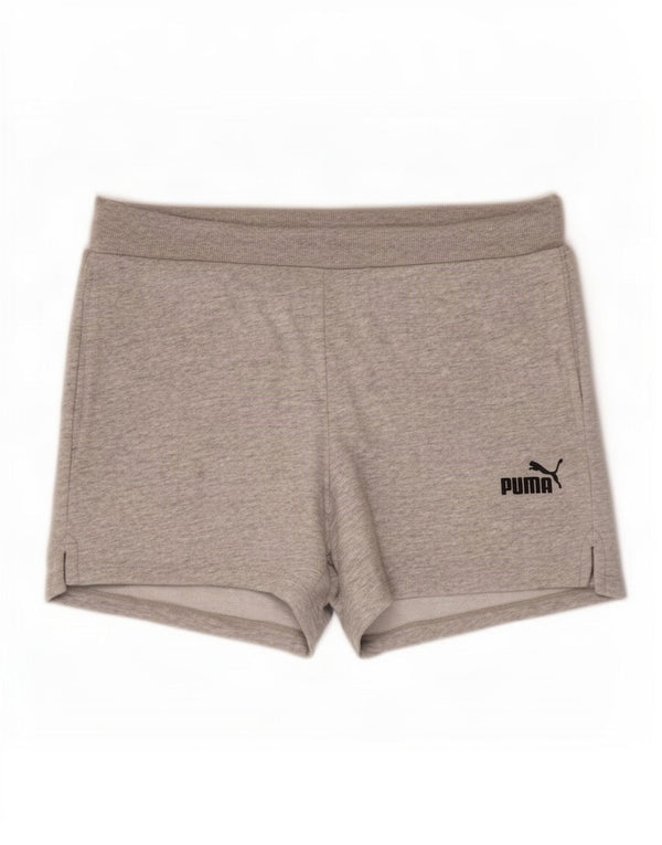 Puma Damen Regular Sport Shorts Mittelgrau gesprenkelte Baumwolle