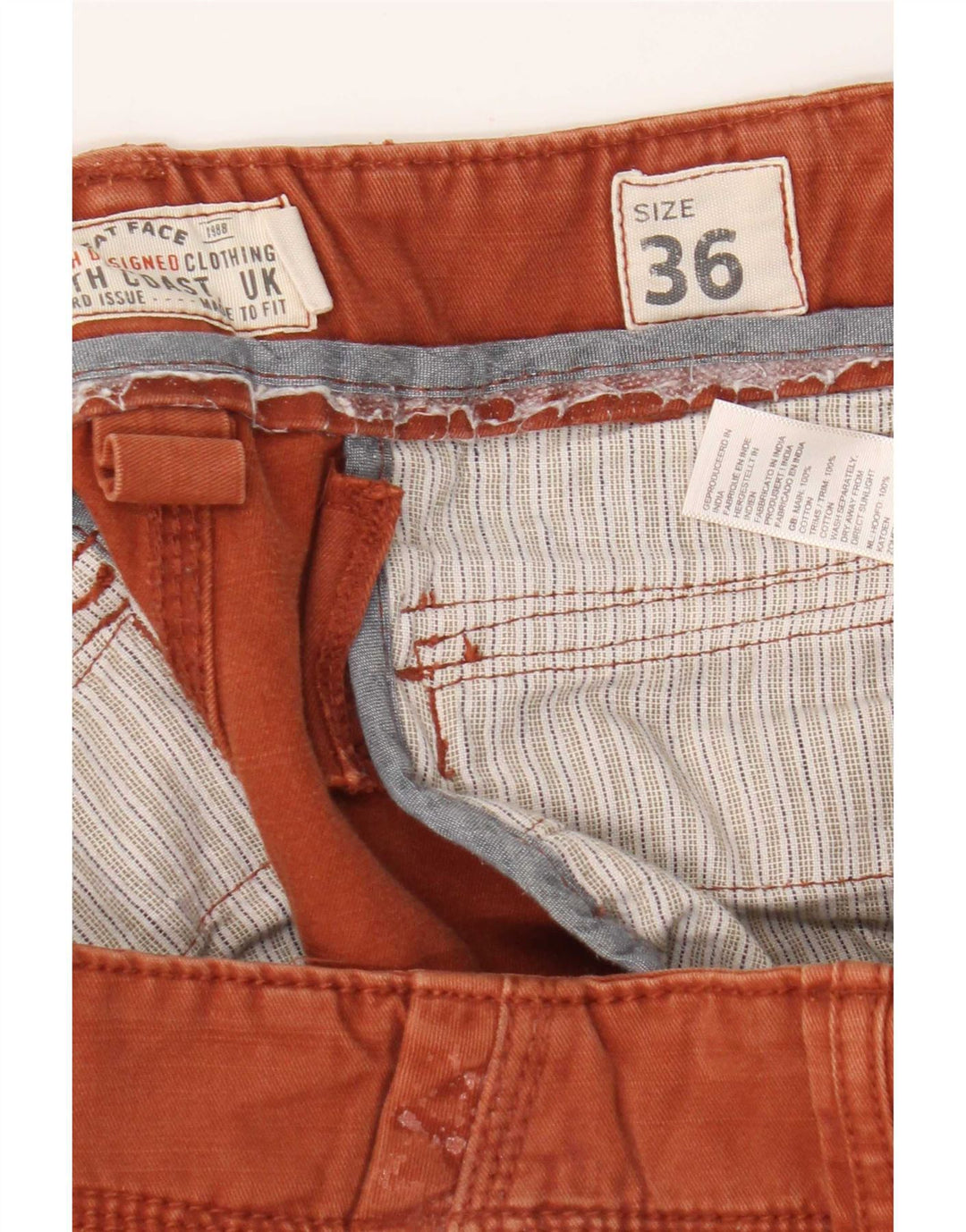 Fat Face Herren Cargo-Shorts W36 Large Orange Baumwolle