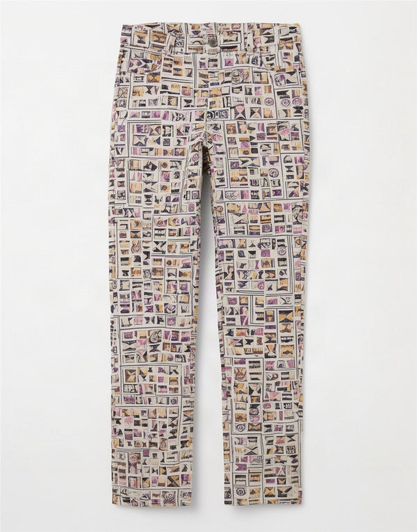 Gant Damen Flag Straight Casual Hose W27 L27 Mehrfarbige Baumwolle