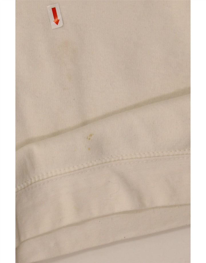 Zara Damen Crop Oversized Sweatshirt Pullover UK 14 Mittelweißes Polyester