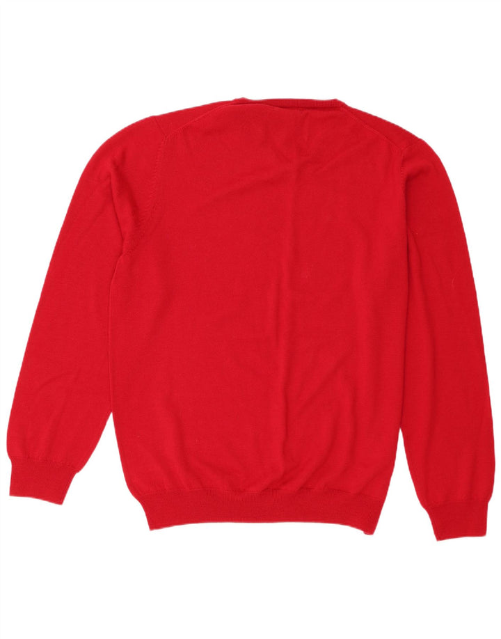 Stone Bay Herren-Pullover mit V-Ausschnitt, XL, rote Merinowolle