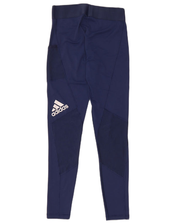 Adidas Damen Leggings UK 8/10 Small Marineblau