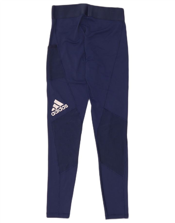 Adidas Damen Leggings UK 8/10 Small Marineblau