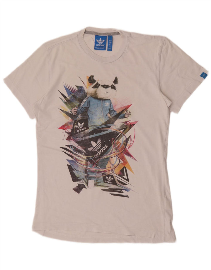 Adidas Herren Grafik T-Shirt Top Small Weiß Baumwolle