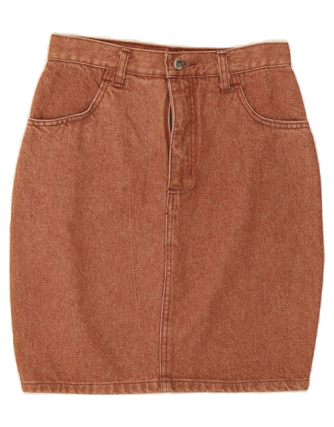 VINTAGE Womens Denim Skirt W30 Medium Brown Vintage Vintage and Second-Hand Vintage from Messina Hembry 