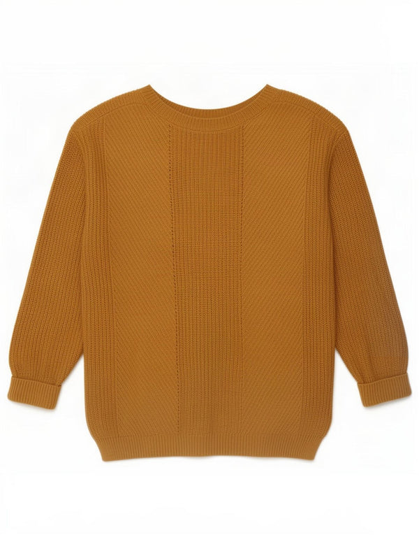 Marks & Spencer Damen-Pullover mit U-Boot-Ausschnitt, UK 14, mittelgelbe Baumwolle