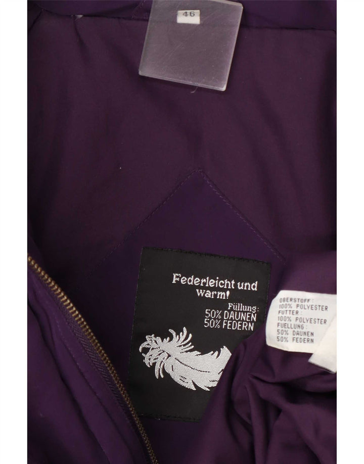 Vintage Damen Übergroßer gepolsterter Mantel EU 46 XL Lila Polyester