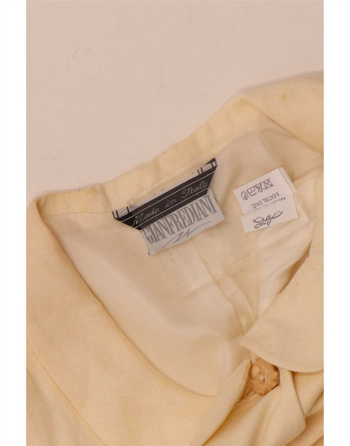 Gianfrediani Damen-Blazer, kurzärmelig, 4 Knöpfe, Gr. 16, Beige