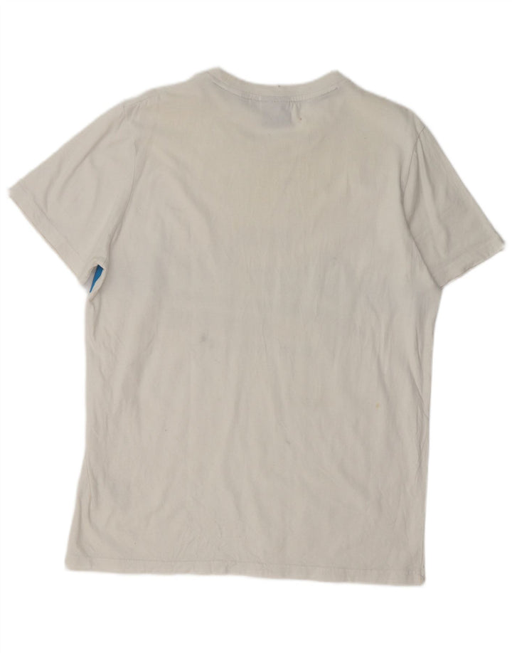 SUPERDRY Herren Grafik-T-Shirt-Oberteil XL aus weißer Baumwolle
