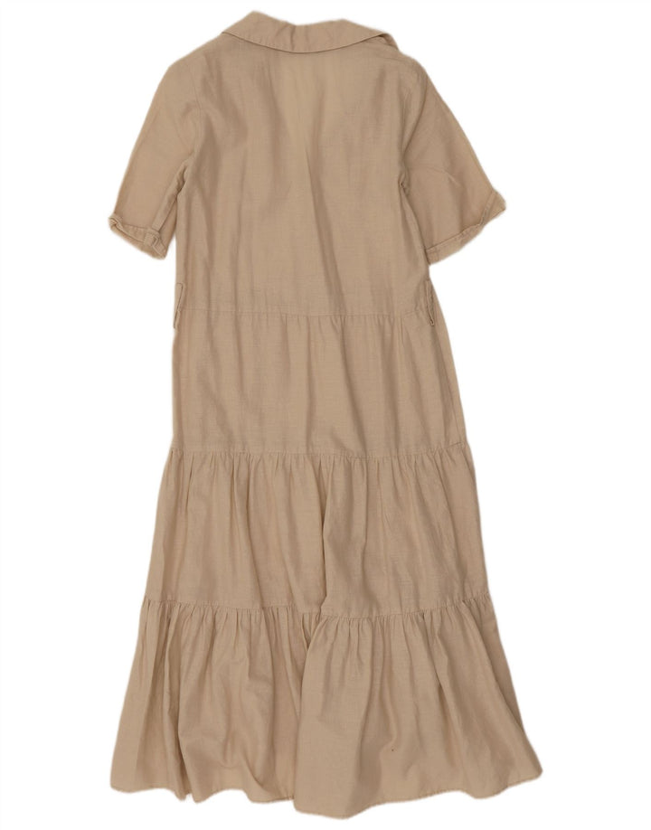 Zara Damen A-Linien-Kleid UK 10 Small Beige