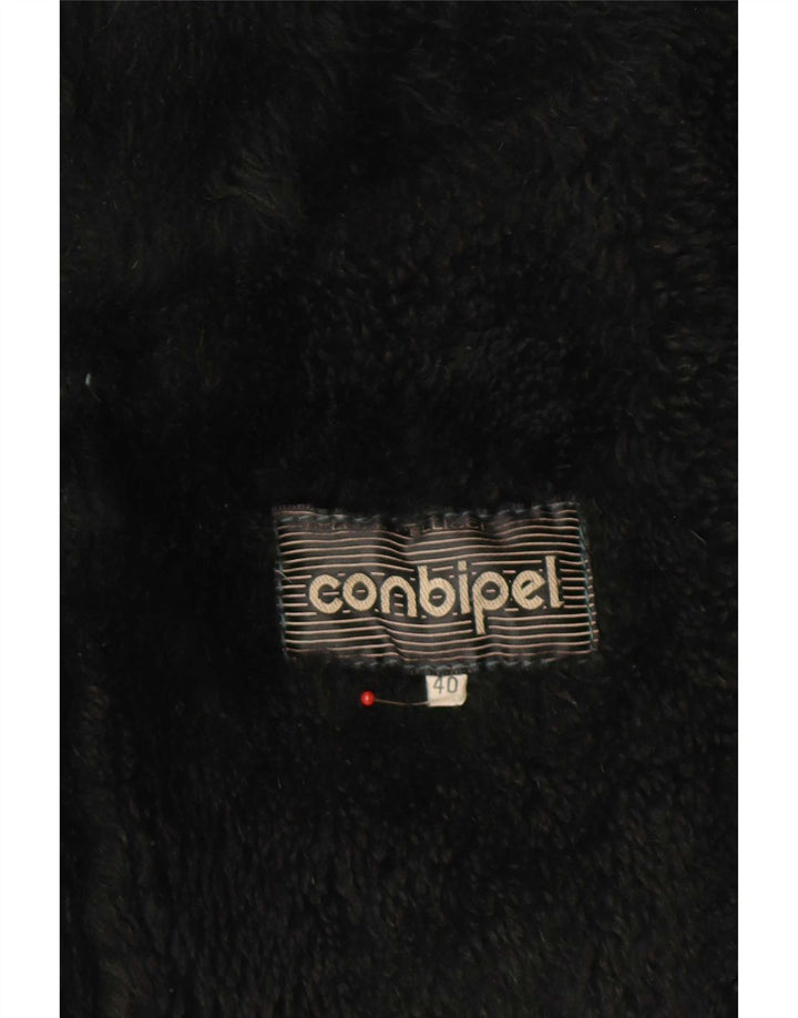 Conbipel Damen Übergroße Lammfelljacke IT 40 Small Grün Farbblock