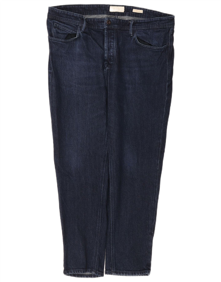 Massimo Dutti Herren Tapered Jeans W38 L28 Marineblaue Baumwolle