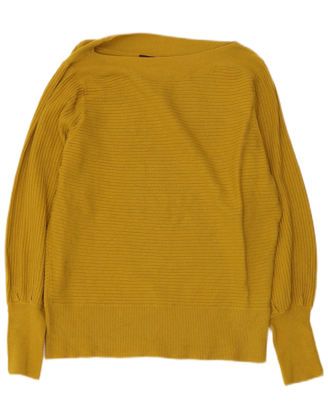 Marks & Spencer Damen-Pullover mit U-Boot-Ausschnitt, UK 14, mittelgelbe Viskose
