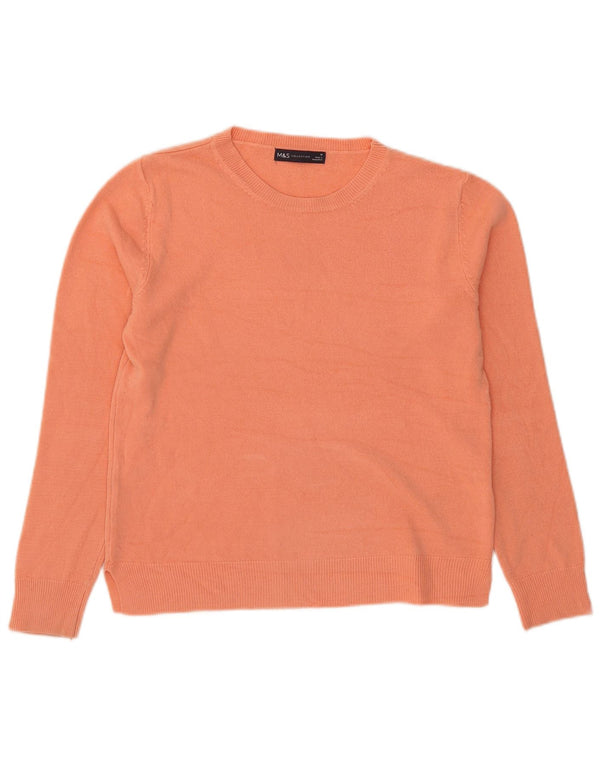 Marks & Spencer Damen-Pullover mit U-Boot-Ausschnitt, Gr. 10, Small, Orange, Acryl