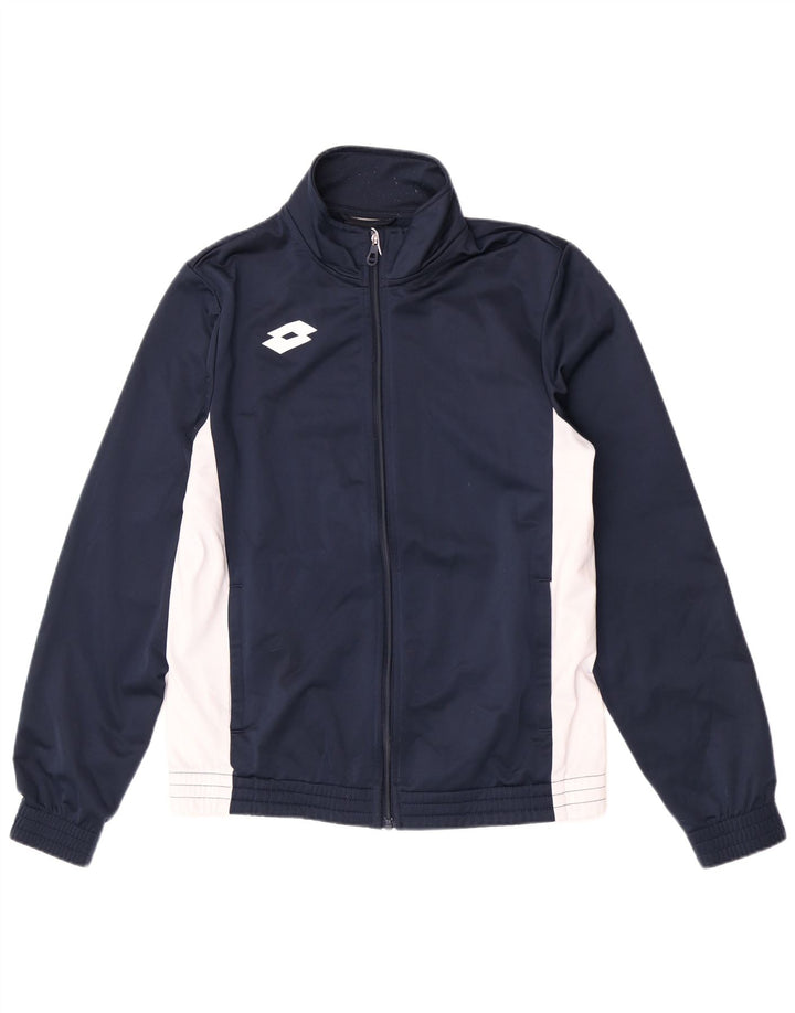Lotto Herren-Trainingsanzug mit normaler Passform, Jacke, Größe S, Marineblau, Farbblock