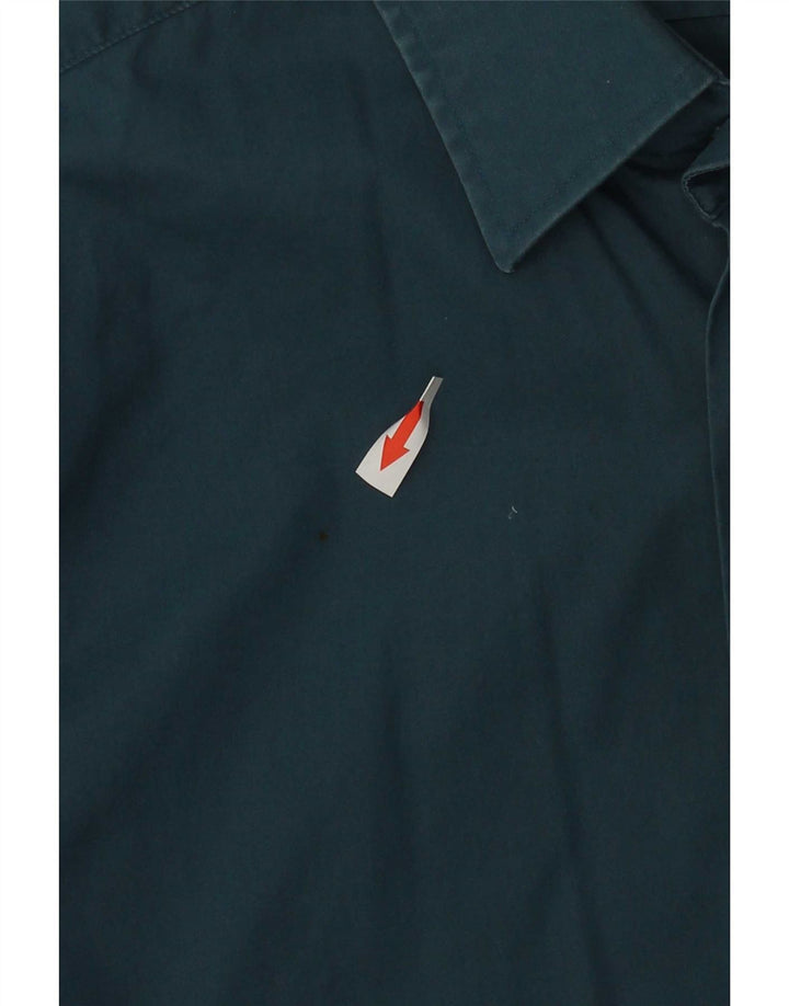 Hugo Boss Herren-Hemd in normaler Passform, Größe 39, mittelblaue Baumwolle