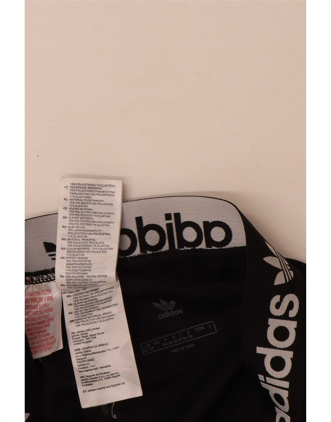 Adidas Mädchen-Grafik-Leggings, 11–12 Jahre, schwarzes Polyester