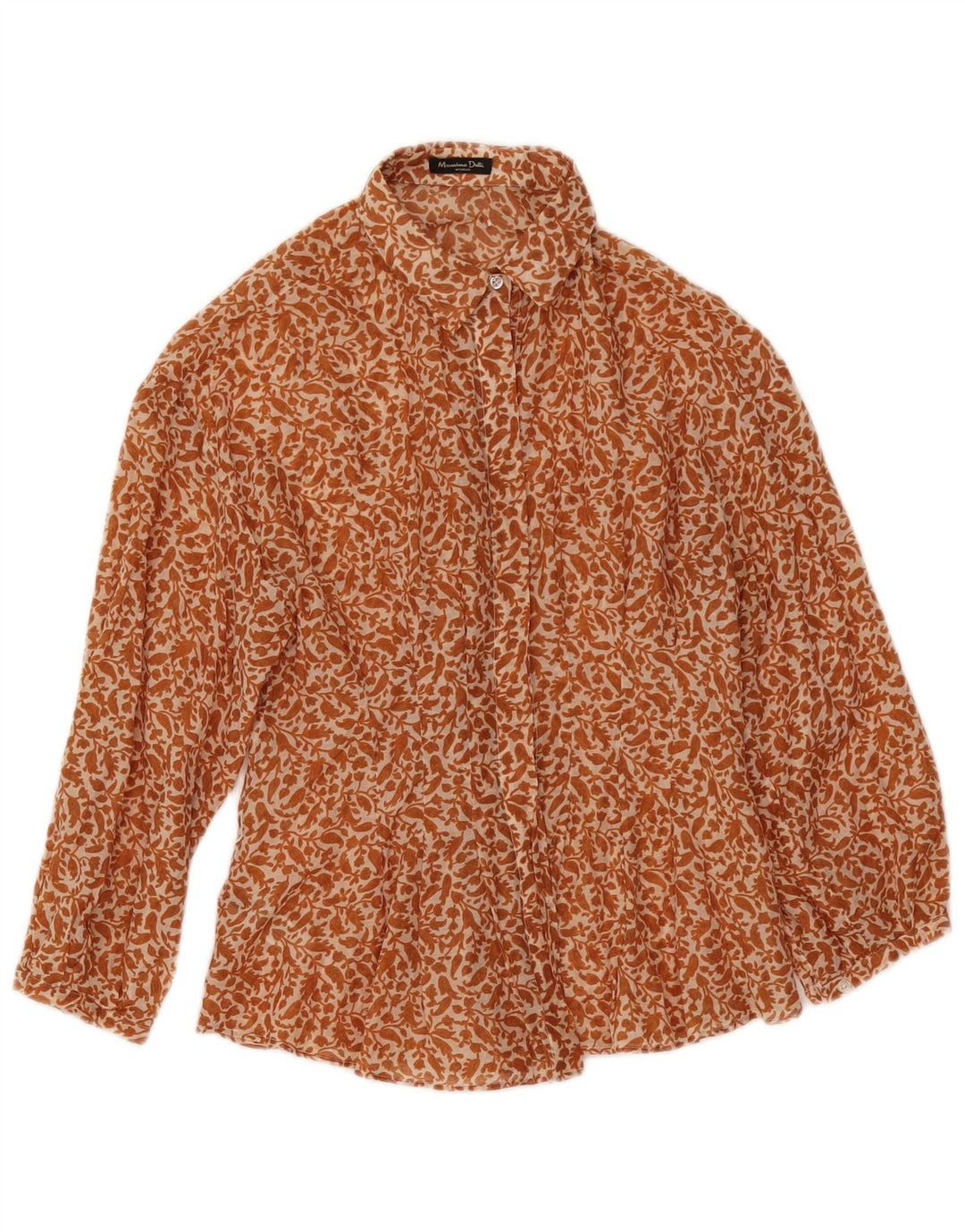 Massimo Dutti Damen 3/4-Ärmel-Hemdbluse EU 38 Small Beige Floral