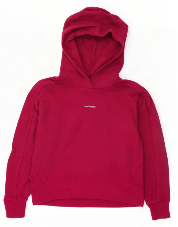 Calvin Klein Jeans Damen Übergroßer Kapuzenpullover UK 6 XS Rosa Baumwolle
