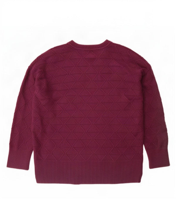 Fat Face Damen-Pullover mit Rundhalsausschnitt, UK 12, mittelviolette Baumwolle