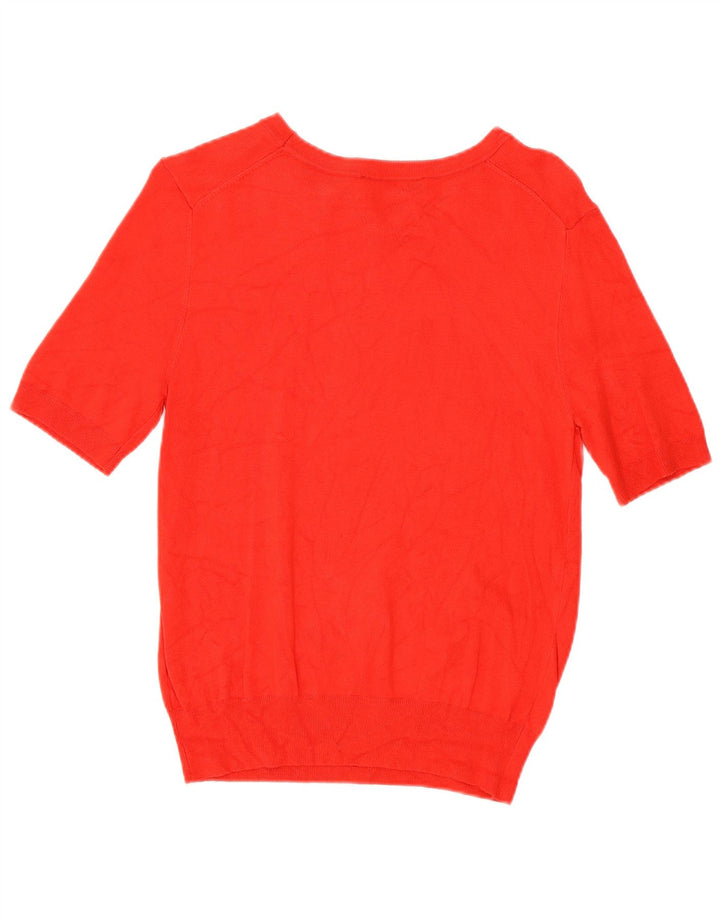 Zara Damen Bluse Top UK 14 Große rote Viskose