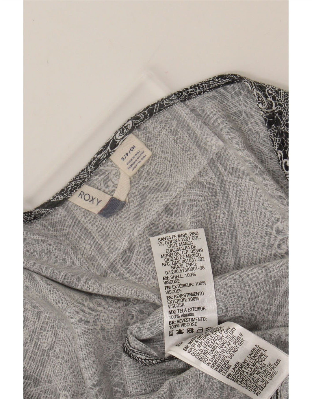 ROXY Womens Wrap Dress UK 10 Small Grey Floral Viscose Vintage Roxy and Second-Hand Roxy from Messina Hembry 