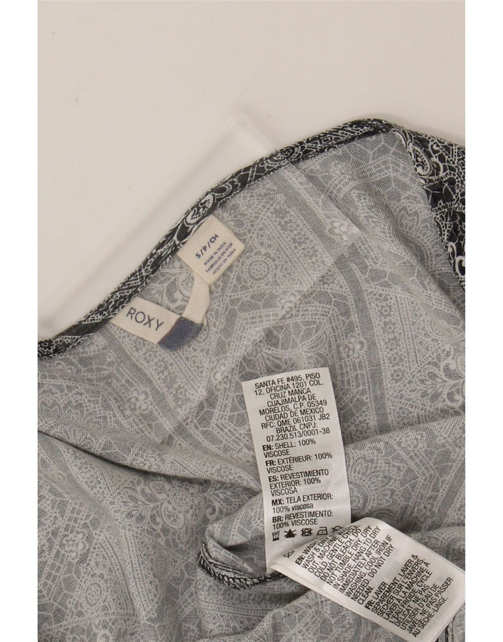 ROXY Womens Wrap Dress UK 10 Small Grey Floral Viscose Vintage Roxy and Second-Hand Roxy from Messina Hembry 