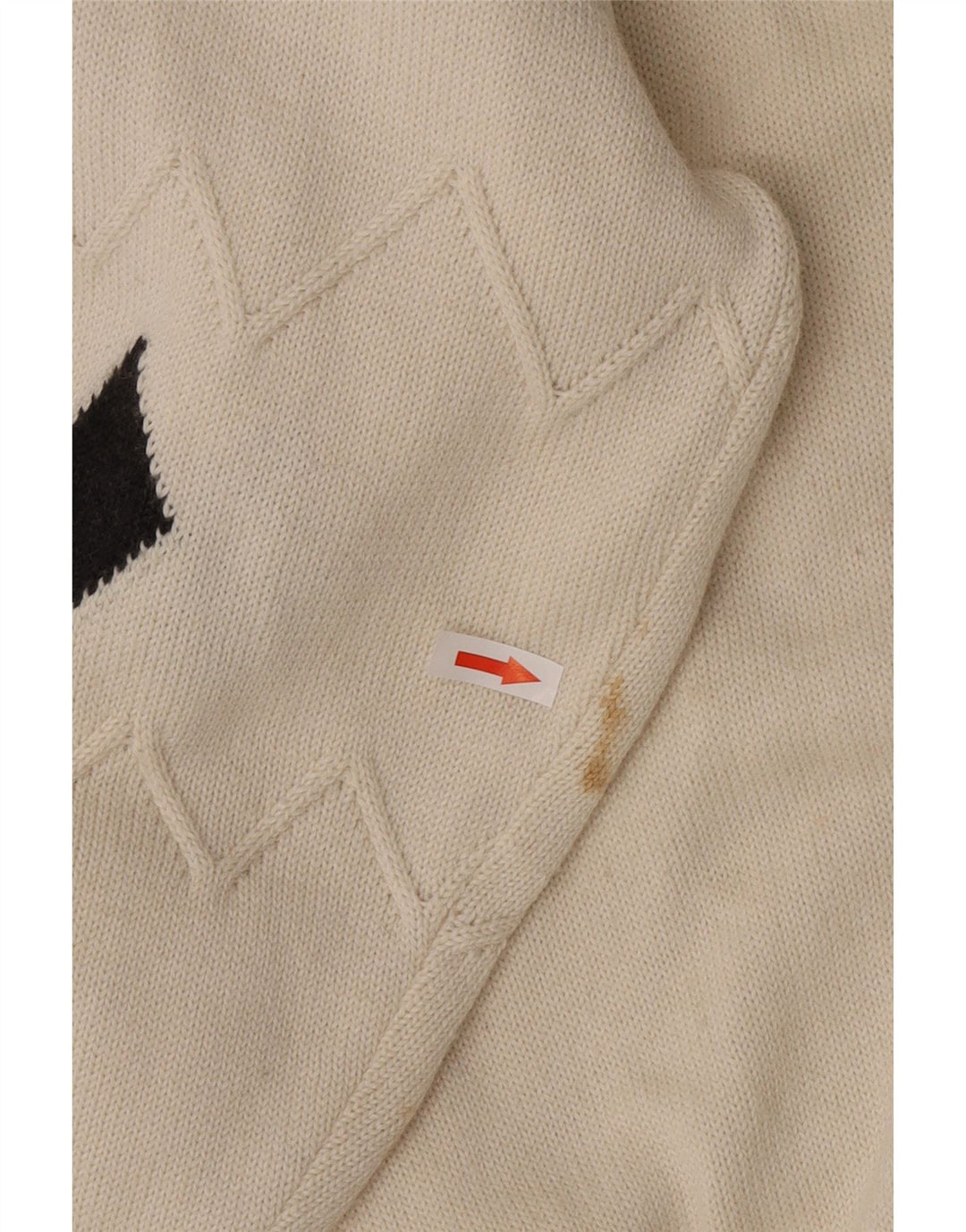 Il Granchio Herren-Pullover mit V-Ausschnitt, Größe L, Weiß, Argyle/Diamantmuster