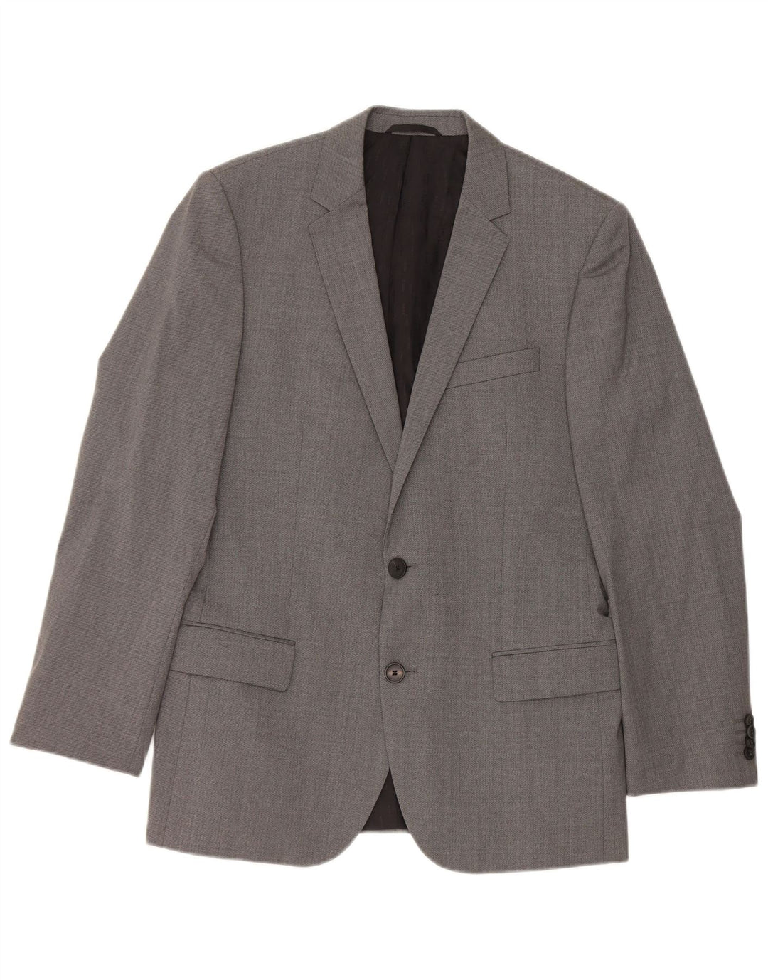 Hugo Boss Herren-Blazer mit 2 Knöpfen, EU 48, mittelgraue Schurwolle