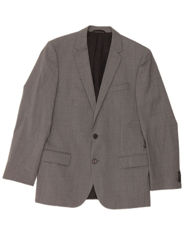 Hugo Boss Herren-Blazer mit 2 Knöpfen, EU 48, mittelgraue Schurwolle