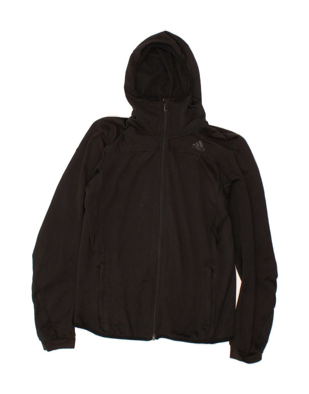 ADIDAS Mens Zip Hoodie Sweater Medium Black Polyester Vintage Adidas and Second-Hand Adidas from Messina Hembry 