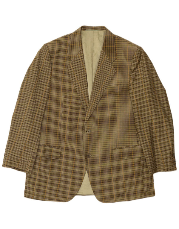 Vintage Herren 2-Knopf-Blazerjacke UK 38 Medium Khaki Check