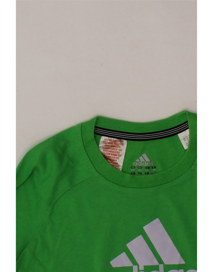 ADIDAS Jungen Climalite Graphic T-Shirt Top 5–6 Jahre, grüne Baumwolle