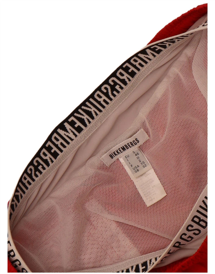 Bikkembergs Herren-Badeshorts mit Grafik, mittelrot, Polyamid