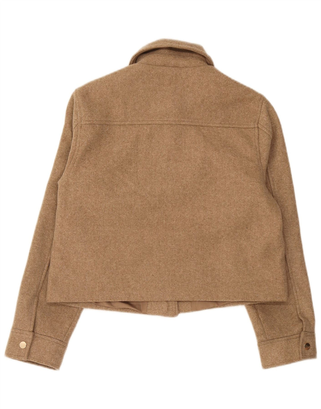 Zara Damen Bomberjacke UK 10 Small Braunes Polyester