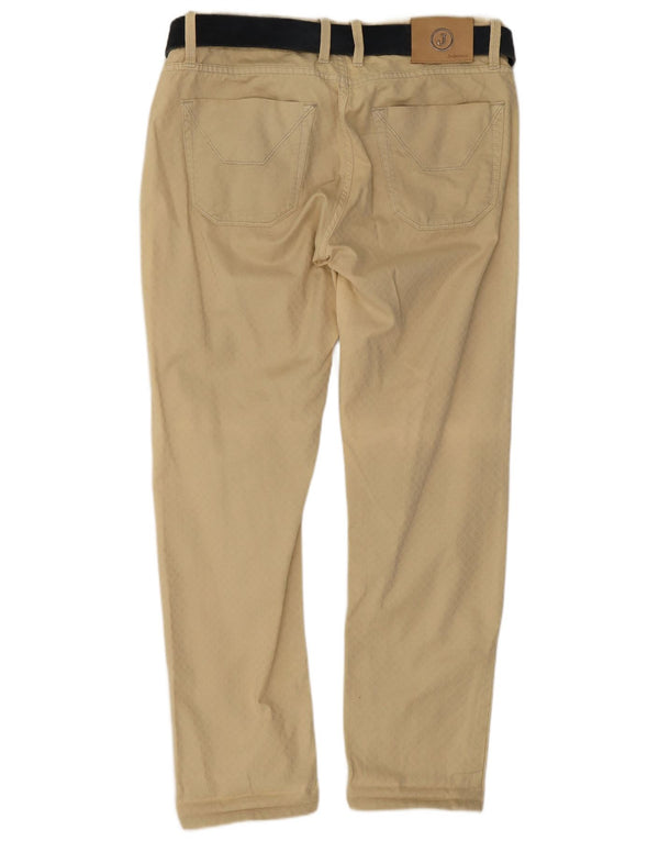 Jeckerson Damen Autograph Slim Fit Freizeithose W33 L28 Beige Geometrisch
