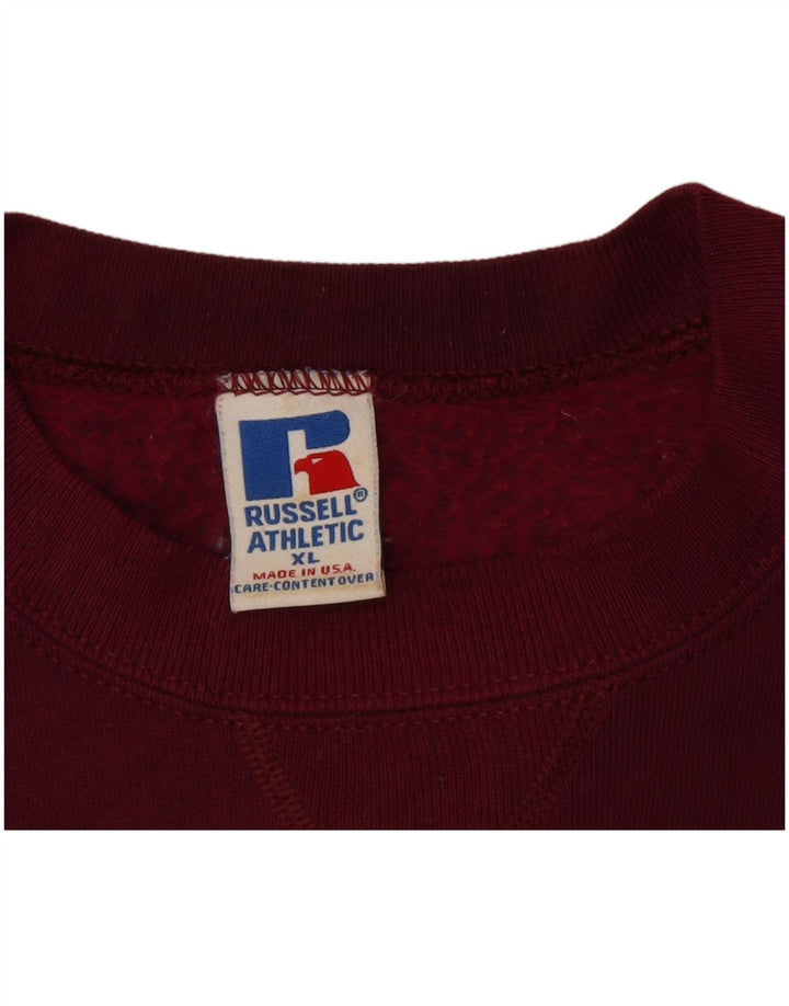 Russell Athletic Herren-Sweatshirt, Pullover, XL, Burgunderrot, Baumwolle