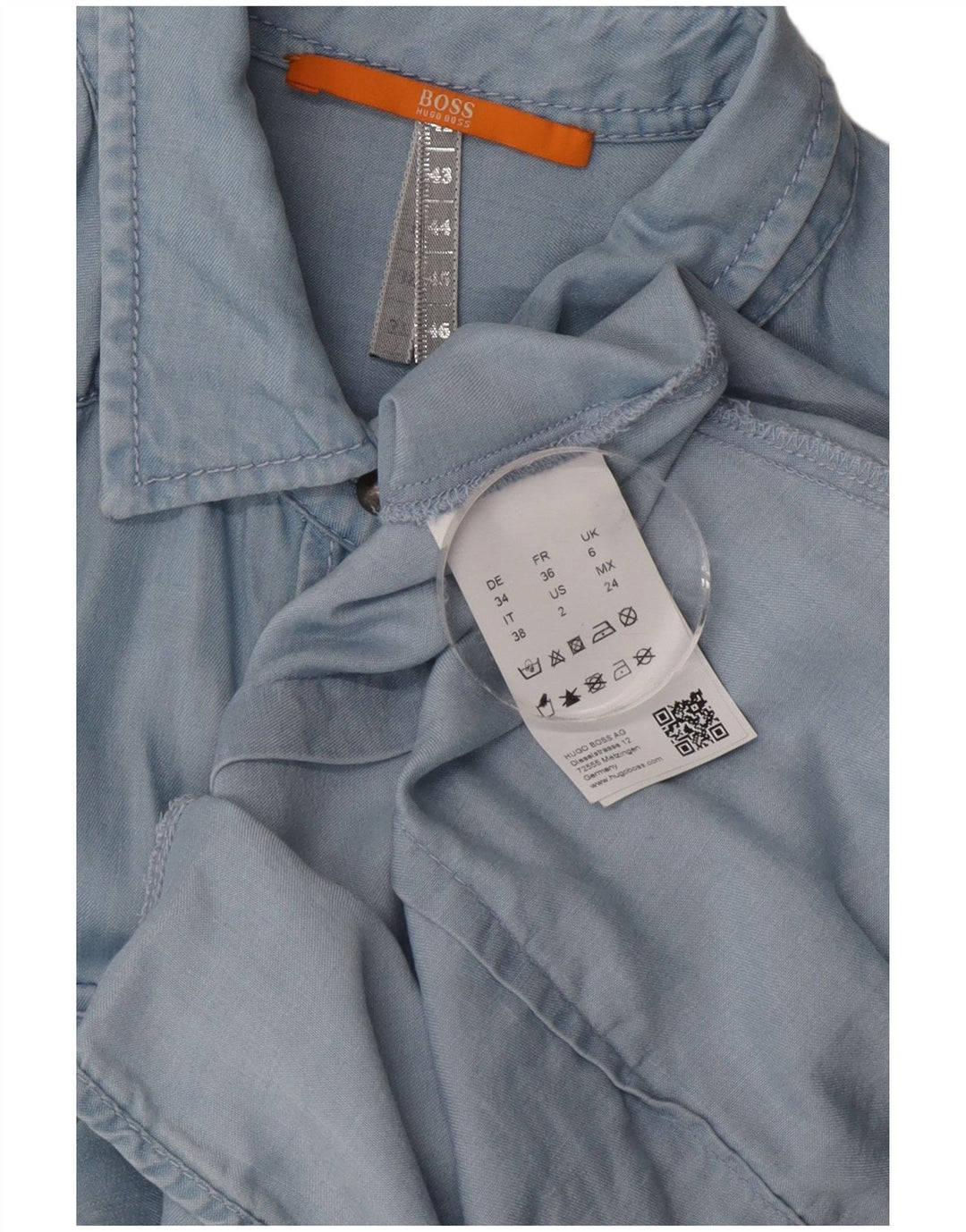 Hugo Boss Damen Übergroßes Hemd UK 6 XS Blaues Lyocell