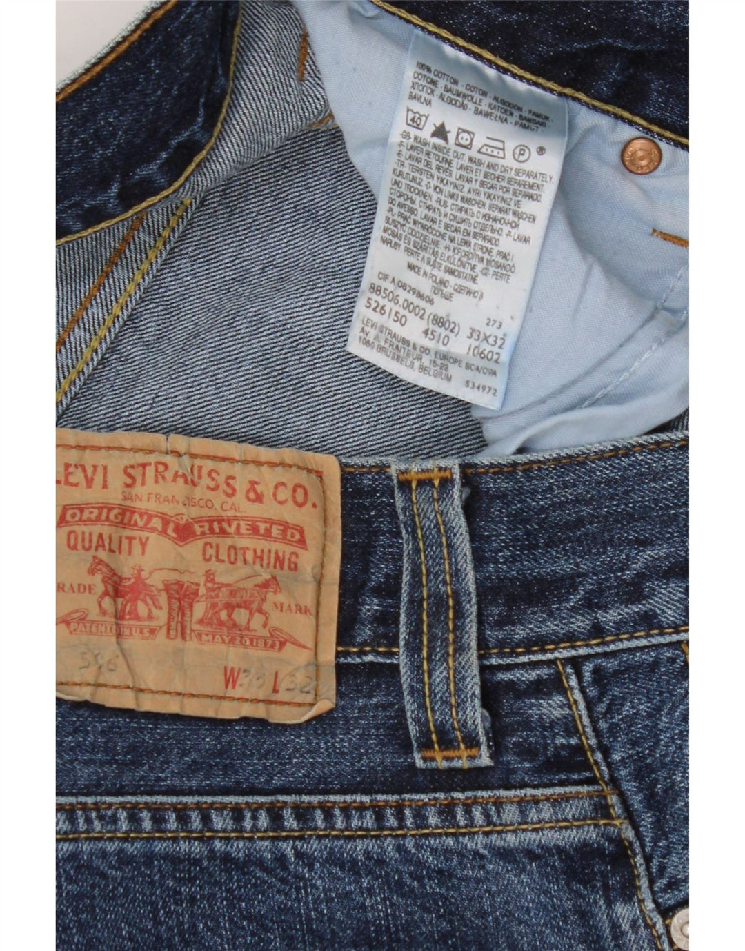 LEVI'S Womens 586 Bootcut Jeans  W33 L27 Navy Blue Cotton Vintage Levi's and Second-Hand Levi's from Messina Hembry 