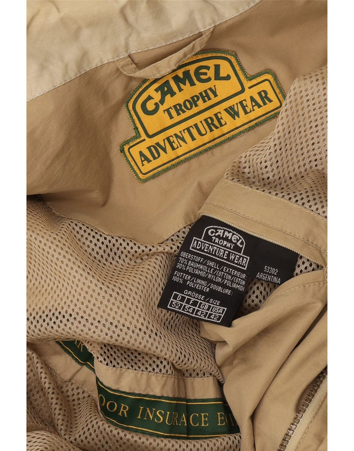 Camel Herren-Utility-Jacke mit Kapuze, UK 42, XL, beige Baumwolle