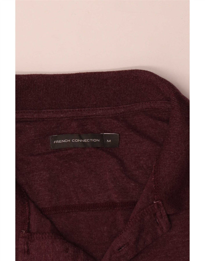 French Connection Herren-Poloshirt aus mittlerer burgunderroter Baumwolle