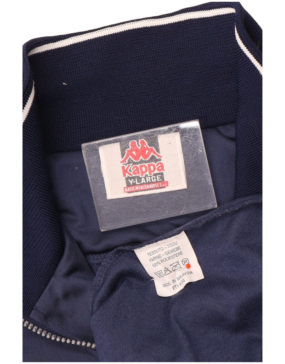 Kappa Herren-Trainingsanzug, übergroß, mit Reißverschluss, Pullover, Größe L, Marineblau