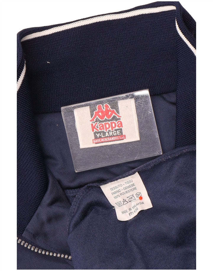 Kappa Herren-Trainingsanzug, übergroß, mit Reißverschluss, Pullover, Größe L, Marineblau