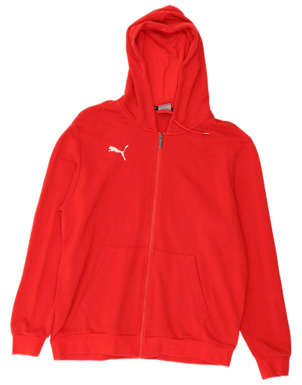 Puma Mens Graphic Zip Hoodie Sweater XL Red Cotton
