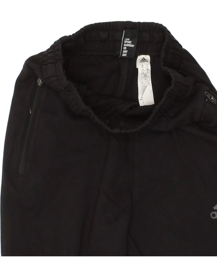 ADIDAS Boys Tracksuit Trousers 7-8 Years Black Vintage Adidas and Second-Hand Adidas from Messina Hembry 